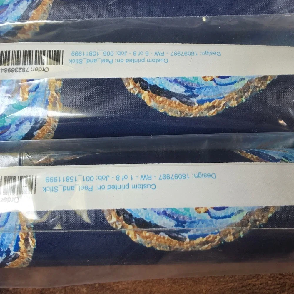 Spoonflower Peel and Stick Wallpaper 12ft Navy Gold New 4 Rolls Abstract Oysters